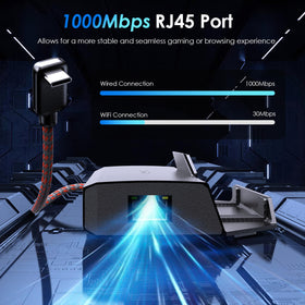 WAVLINK dock with external SSD transferring files illustrating quick 10Gbps speed