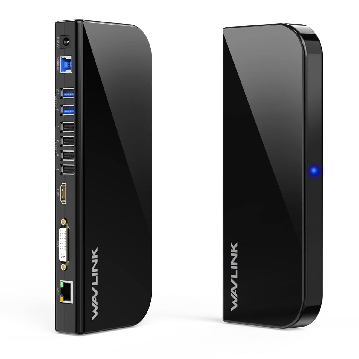 WAVLINK docking station with dual HDMI and DVI outputs for expanded desktop use.