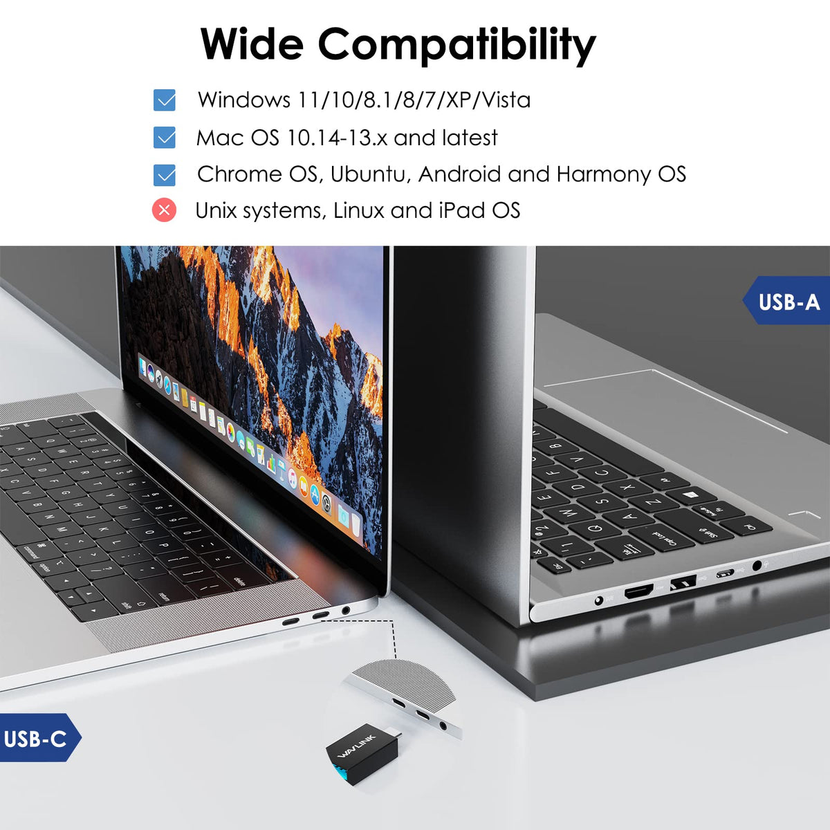 WAVLINK docking station ideal for a tidy home office setup.