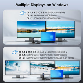 WAVLINK three‑monitor setup in a productivity‑focused desk arrangement