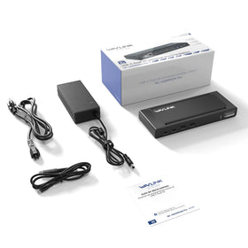 WAVLINK docking station demonstrates broad Thunderbolt compatibility with devices.