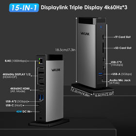 WAVLINK docking station offering HDMI and DP ports for versatile multitasking.