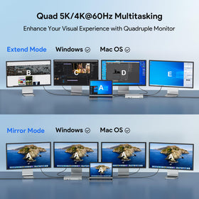 WAVLINK docking station with USB ports, SD reader, and fast Ethernet for data transfer.