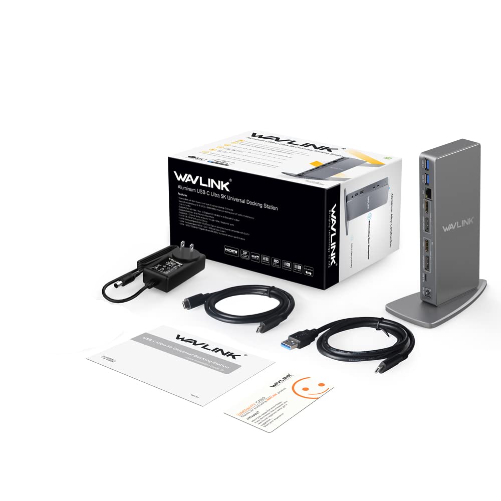 WAVLINK dock audio port supports headset and system audio.
