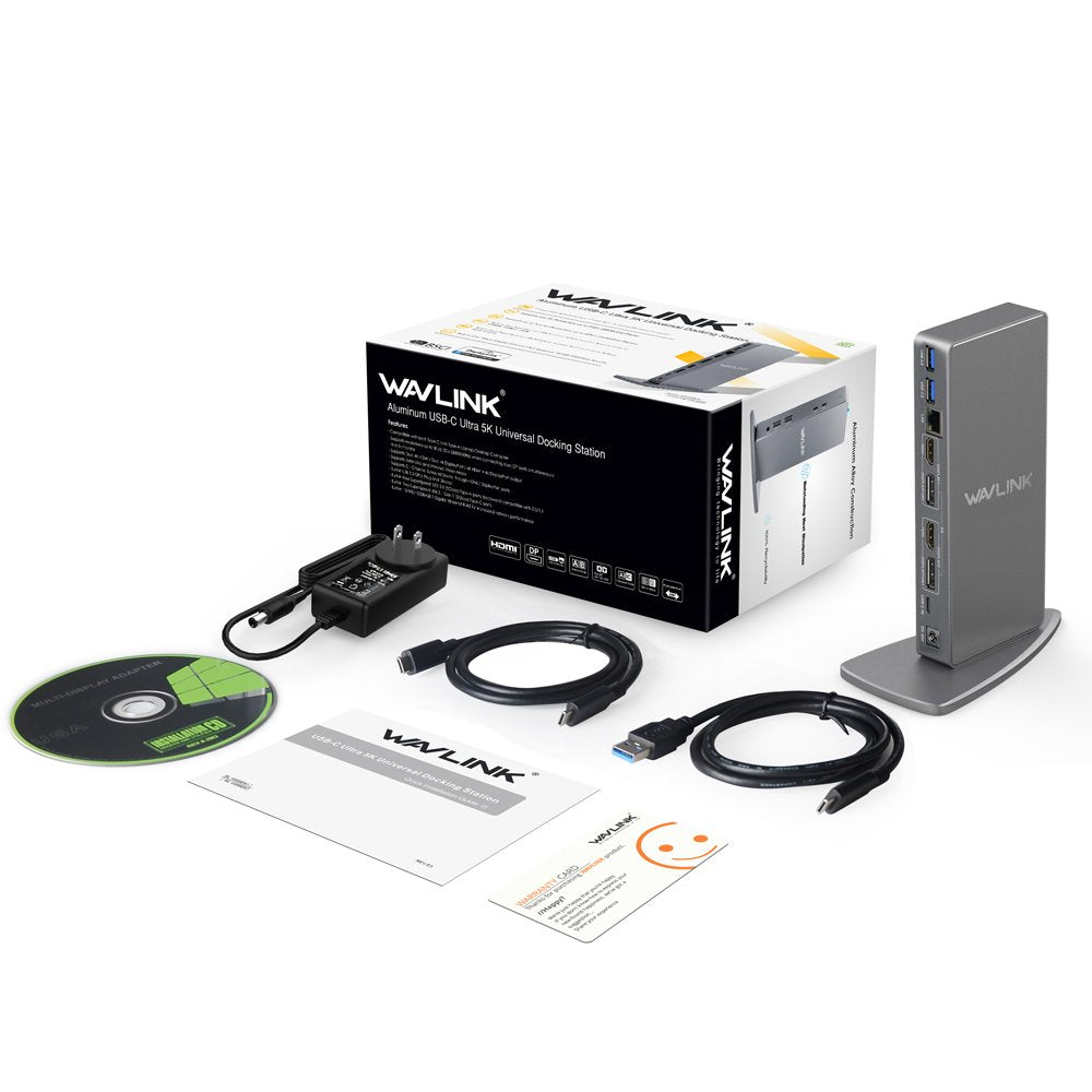 WAVLINK dock compatible with Windows, macOS, ChromeOS, and more.