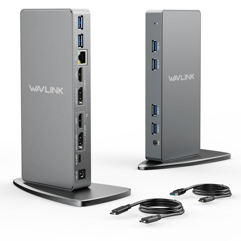 WAVLINK dual 4K dock Thunderbolt compatibility enables flexible, device-wide connections.