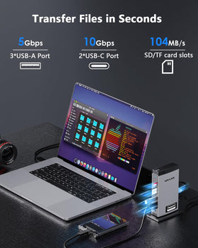 WAVLINK gigabit ethernet port ensures stable wired networking.