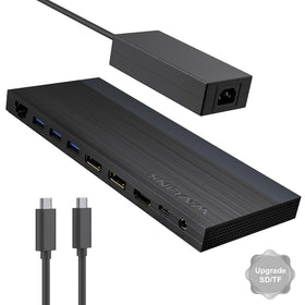 WAVLINK laptop docking station with three monitors for expanded desktop workspace