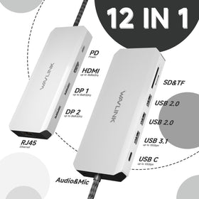 WAVLINK close-up of docking station ports delivering easy connection access