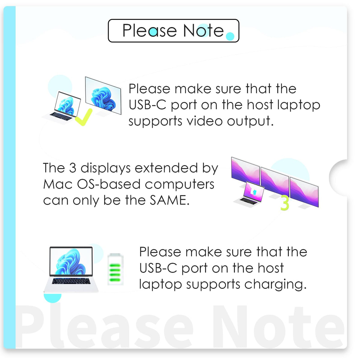 WAVLINK 130W power adapter and USB-C cable demonstrating 100W PD charging convenience for laptops