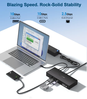WAVLINK Pro DL7400 2.5Gbps Ethernet for fast wired networking.