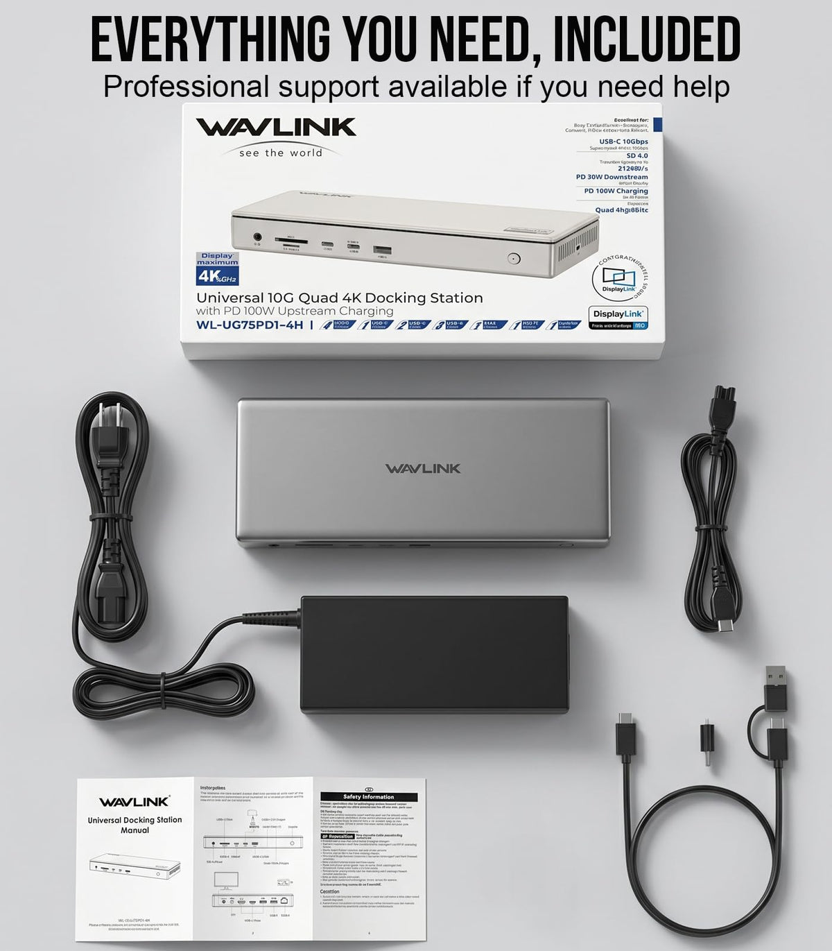 WAVLINK Pro Dock with DL7400 driver support for multi-monitor output