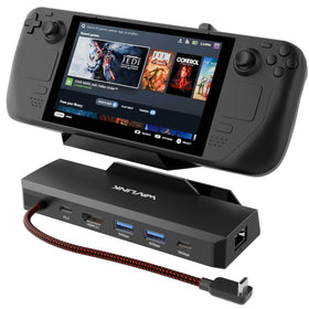 WAVLINK dock front view showing ports and compact design for versatile connectivity
