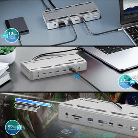 WAVLINK TB5 Dock 2.5G Ethernet port for fast networking