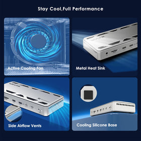 WAVLINK TB5 Dock upstream TB5 port delivering up to 140W