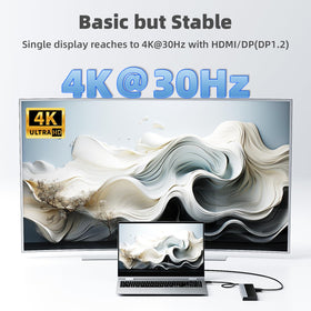WAVLINK connected to laptop with three monitors for multi-screen productivity
