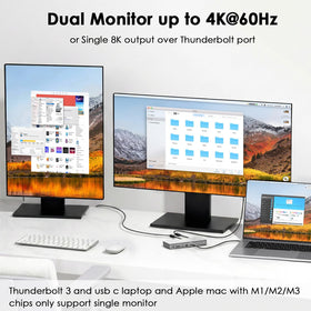 WAVLINK Thunderbolt 4 Dock in an 8K display scenario on compatible systems