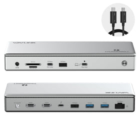 WAVLINK Thunderbolt 4 Dock front view showing compact design for desk setups