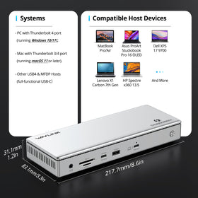 WAVLINK Thunderbolt 4 Dock office workspace with multiple peripherals connected
