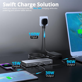 WAVLINK Thunderbolt 4 Dock charging 96W with included 160W power adapter