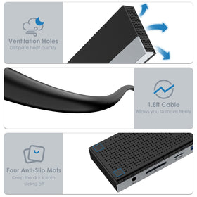 WAVLINK USB-C docking station with 3.5mm audio jack for calls and media