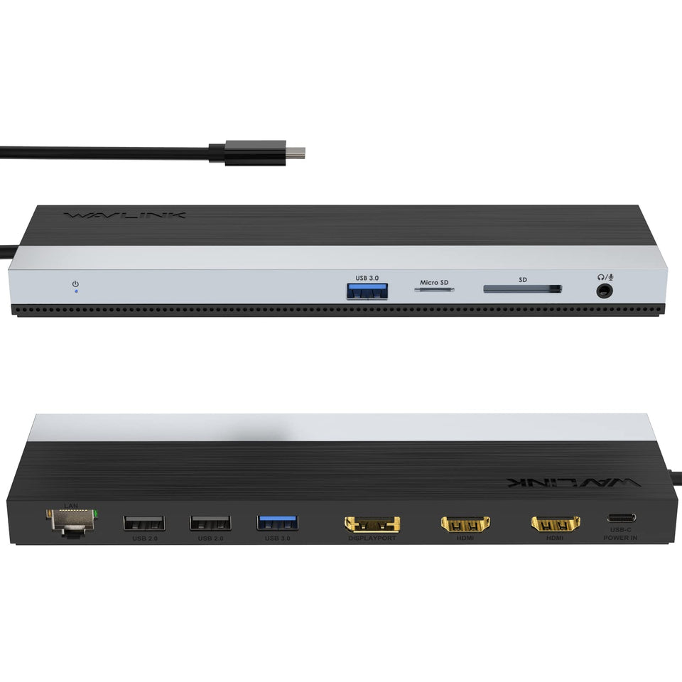 WAVLINK USB-C docking station showing diverse ports for expandability