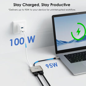 WAVLINK 95W PD capable to keep laptops charged during work