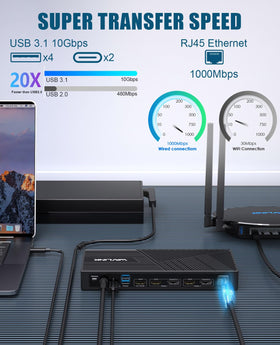 WAVLINK USB-C dock ventilation reduces heat during long sessions.