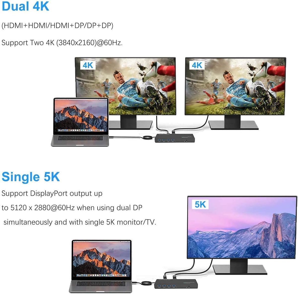 WAVLINK USB-C docking station enabling 5K single display for high-resolution creative work.