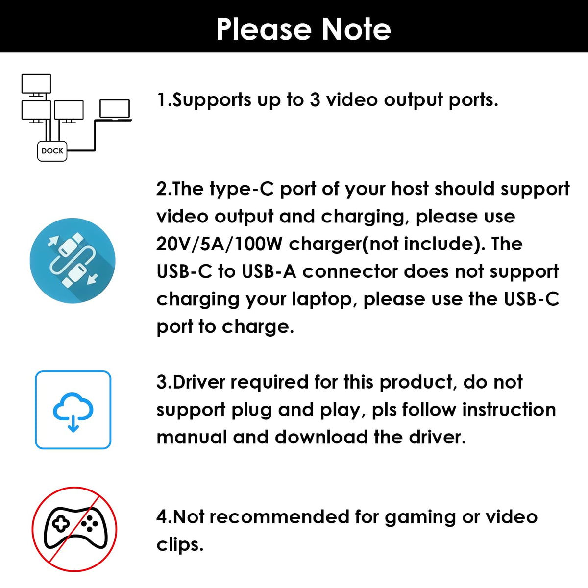 WAVLINK USB-C upstream port compatible with Thunderbolt and USB4 hosts for flexible connections.