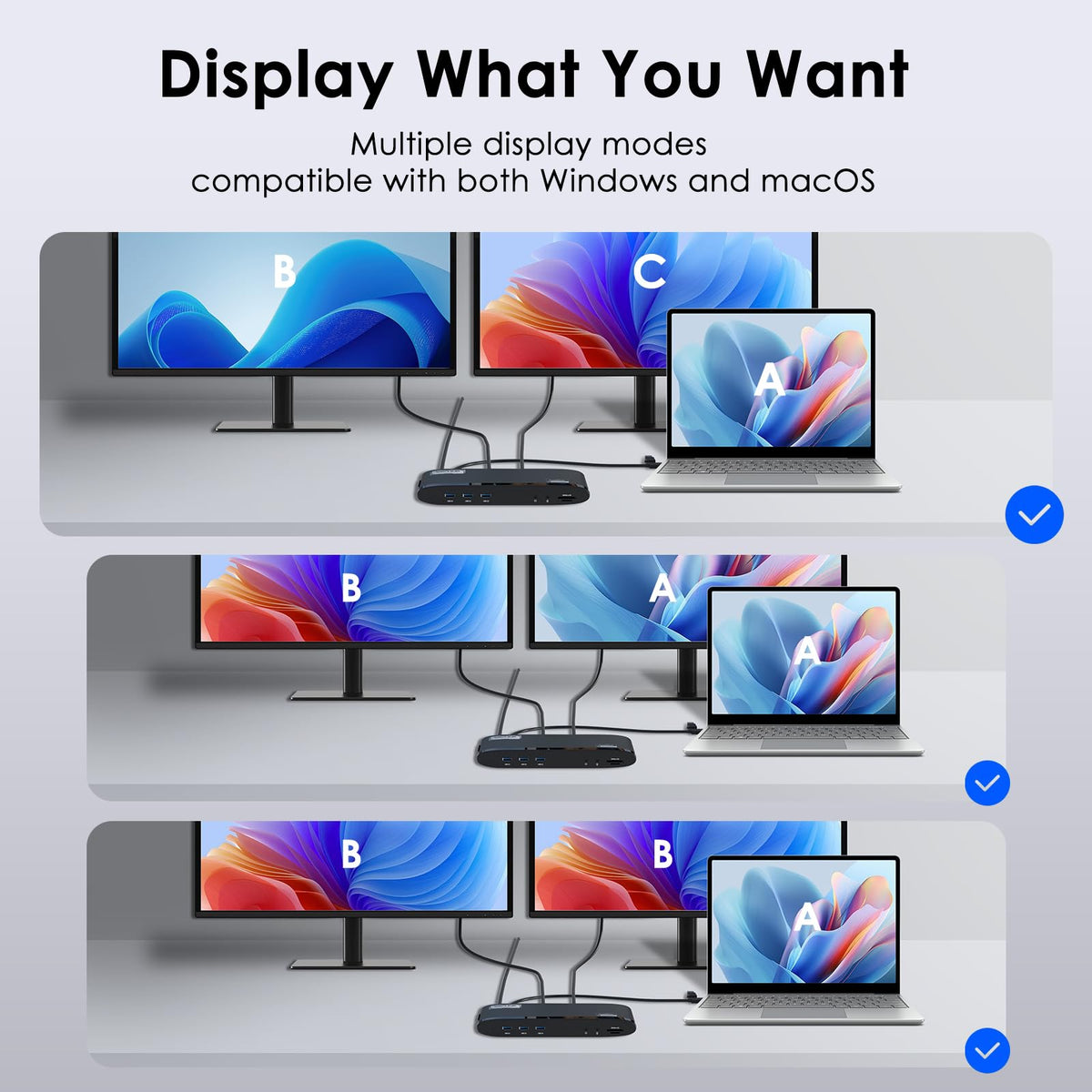 WAVLINK USB ports enable fast peripheral connections and quick data transfers.
