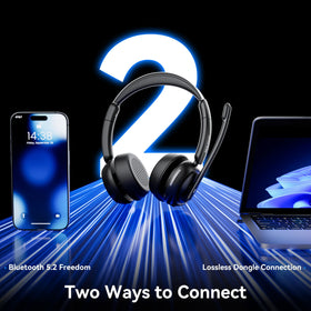 Waxop Bluetooth 5.2 headset for stable, low-latency calls on any device.