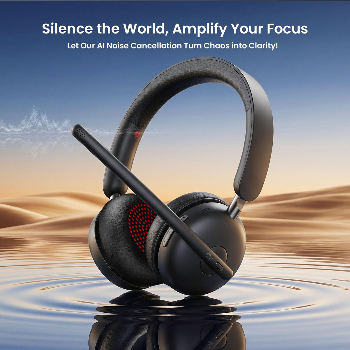 Waxop earcup cushion detail, demonstrates breathable comfort for long calls