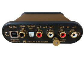 Waxwing Phono DSP Preamp optical out delivers clean, high-fidelity connections.