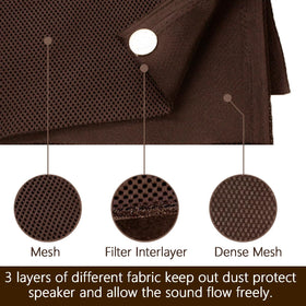 WAYBER brown grill cloth close-up texture highlights three-layer durability