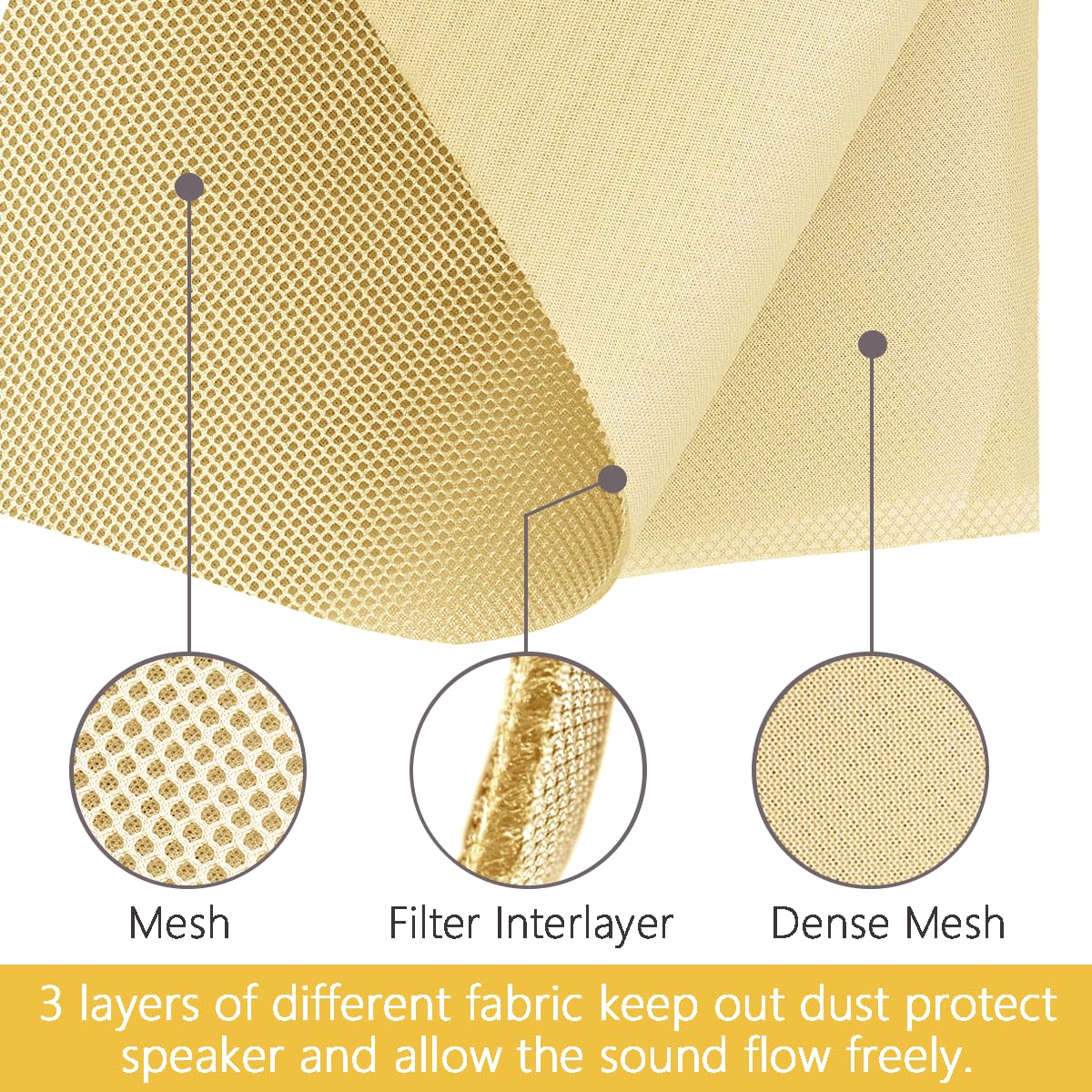 WAYBER replacement mesh cloth for large speakers in bright yellow