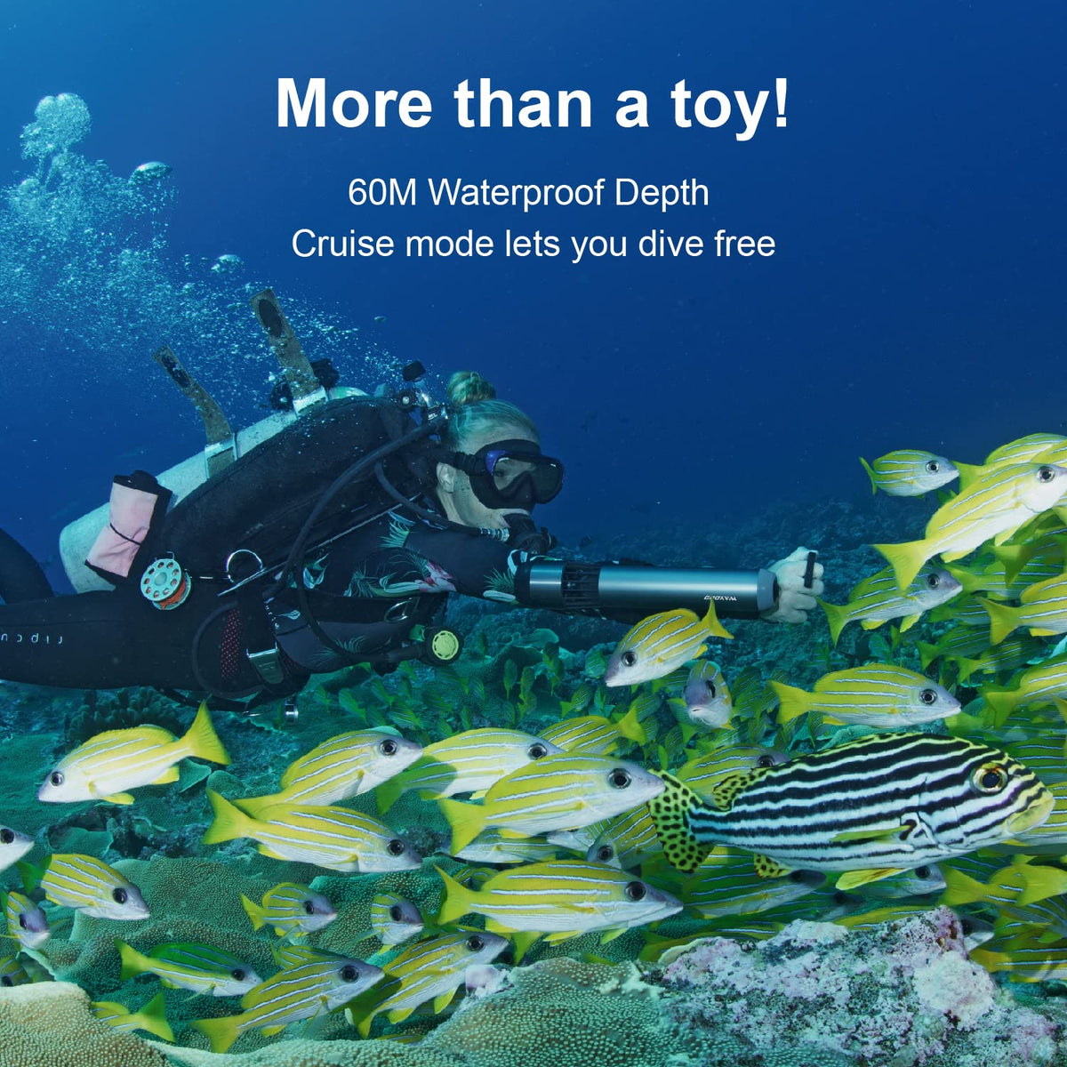 Waydoo Subnado depth rating up to 197 ft for deep-water exploration