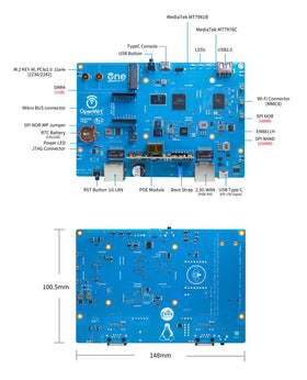 WayPonDEV Banana Pi WiFi 6 OpenWrt board usb-ports for added peripherals