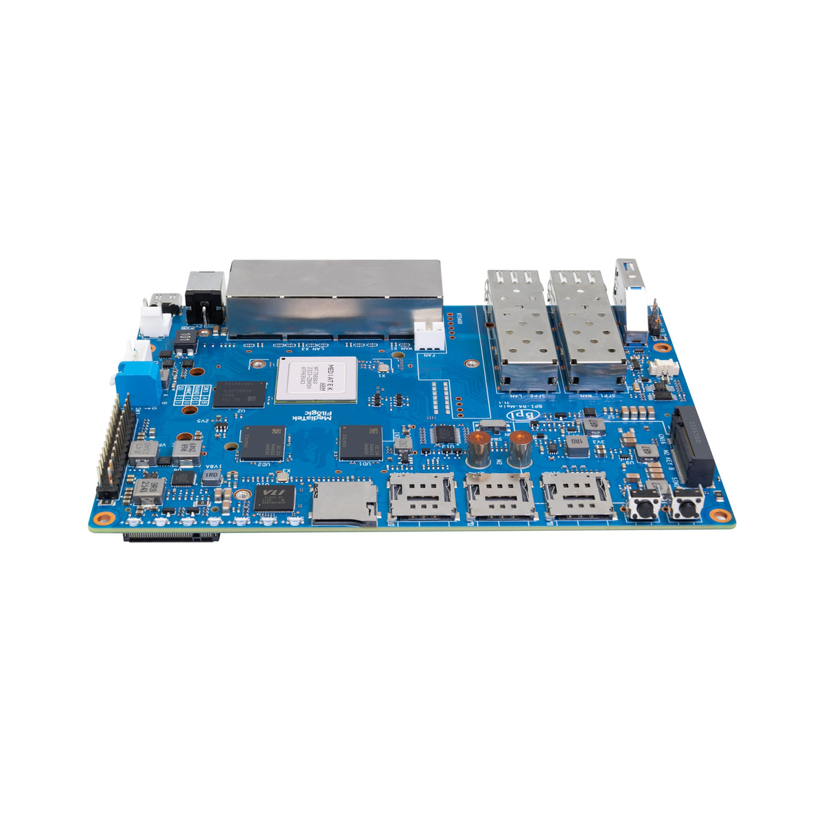 WayPonDEV BPI-R4 adaptable for NAS gateway, home automation, and secure network hubs