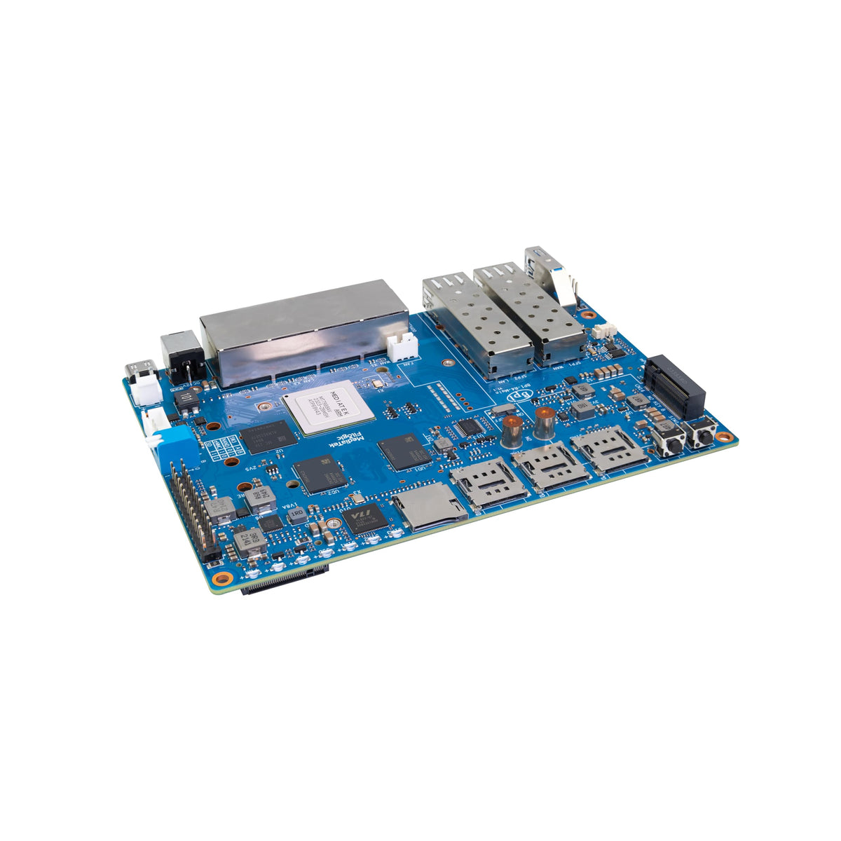 WayPonDEV BPI-R4 WiFi 7 NIC module slot demonstrates flexible wireless upgrades