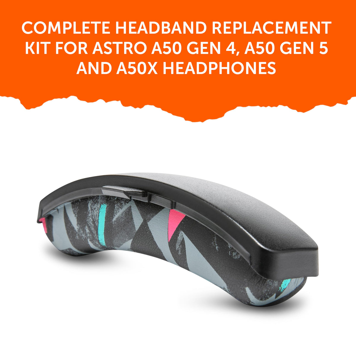 WC headband close detail of reinforced stitching for long-lasting durability