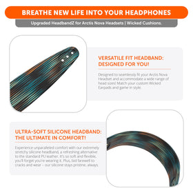 WC HeadbandZ Arctis Nova ultra-soft fabric for extended comfort.