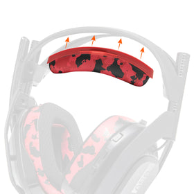 WC BandZ A50 red camo headband for comfortable gaming sessions.