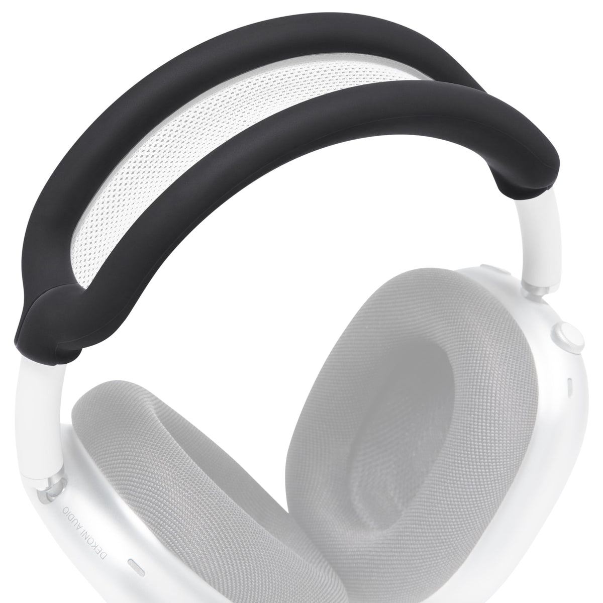 WC BandZ Max silicone headband cover closeup in black, durable protection.