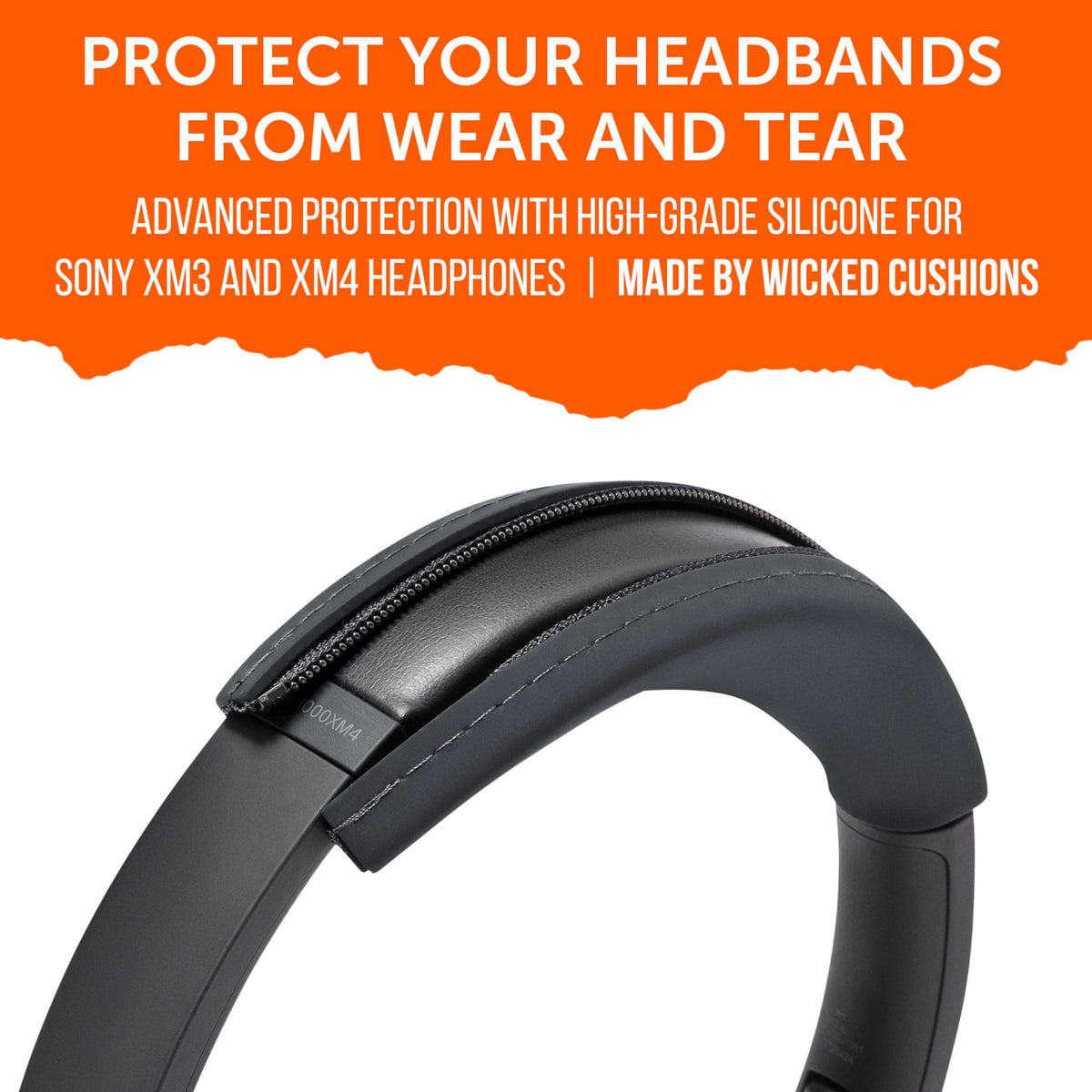 WC BandZ XM3/XM4 installation step illustrates quick, tool-free fitting under two minutes.