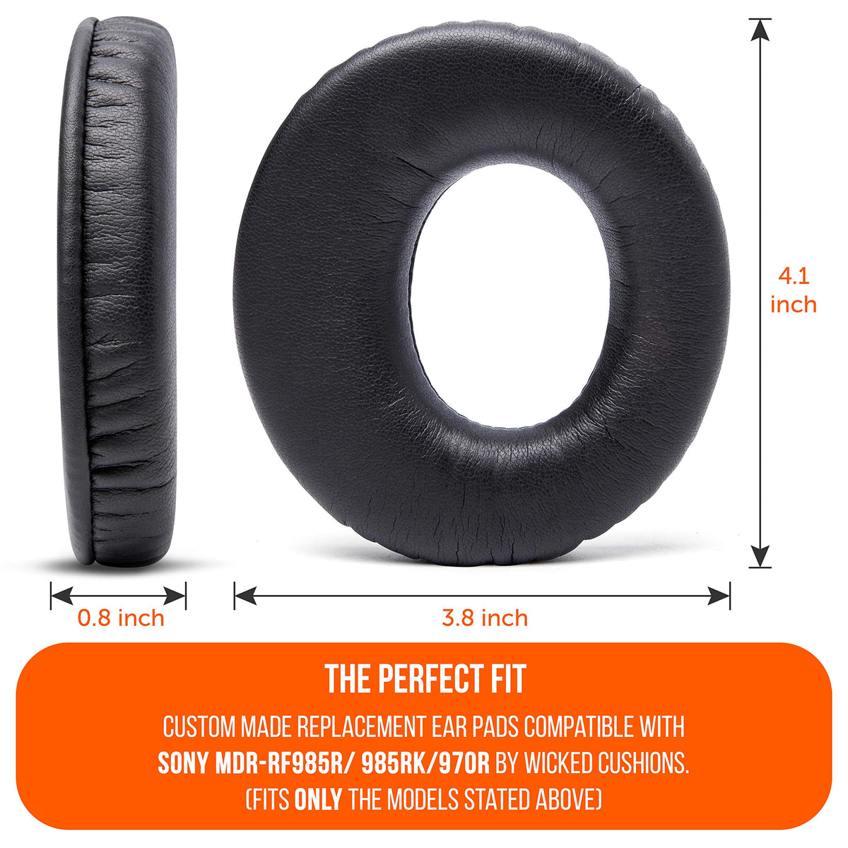 WC ear pads with reinforced stitching for Sony MDR-RF970RK durability