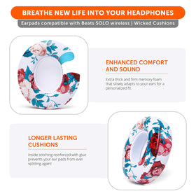 WC earpads installed on Beats Solo showing renewed fit and improved seal benefit