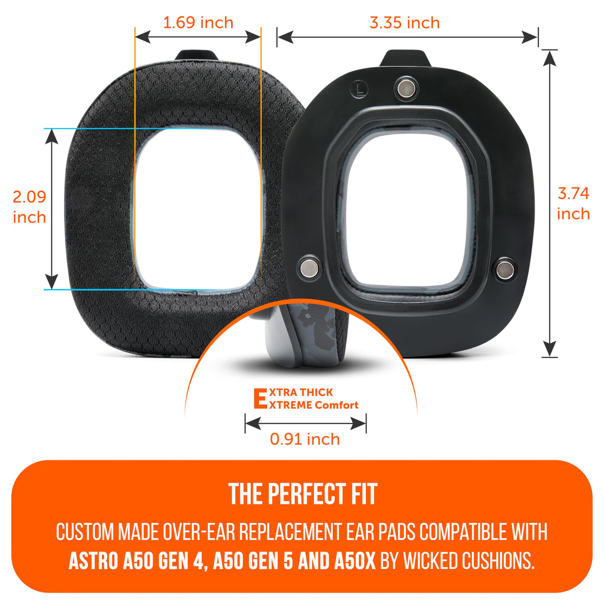 WC earpad breathable fabric texture for airflow and durability
