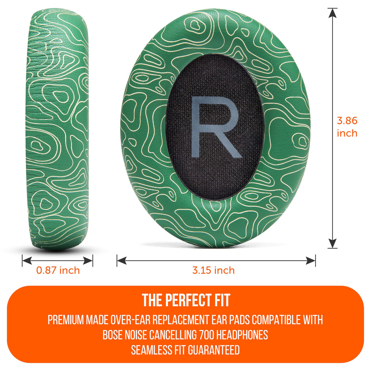 WC side profile showing added thickness for improved cushioning and fit