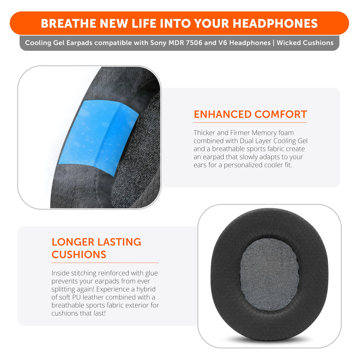 WC Freeze 7506 thicker memory foam earpads for deeper cushioning.